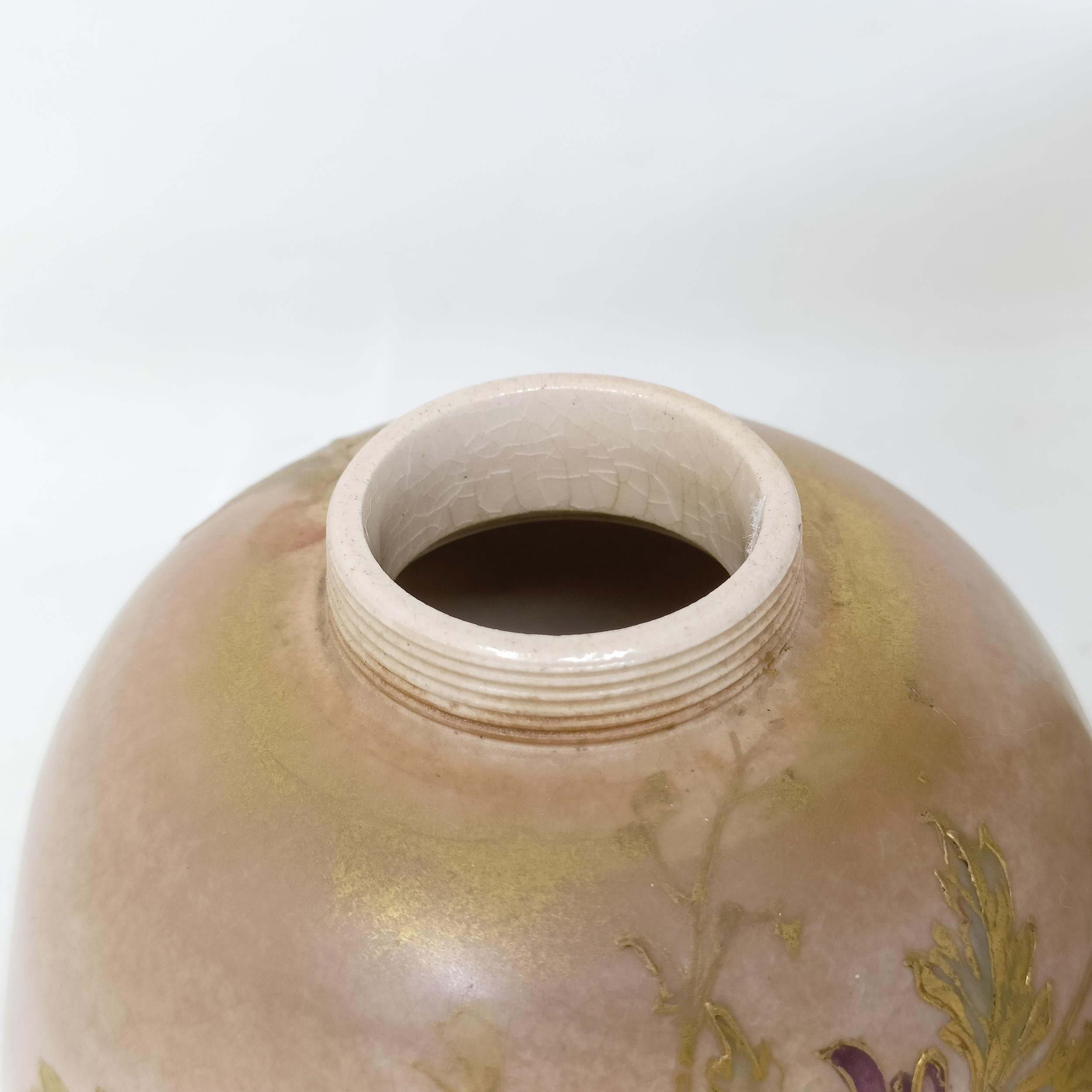 A Doulton Burslem ewer, decorated flowers, 34 cm high, a vase, 28 cm high, a twin handled vase, 18 - Image 3 of 22