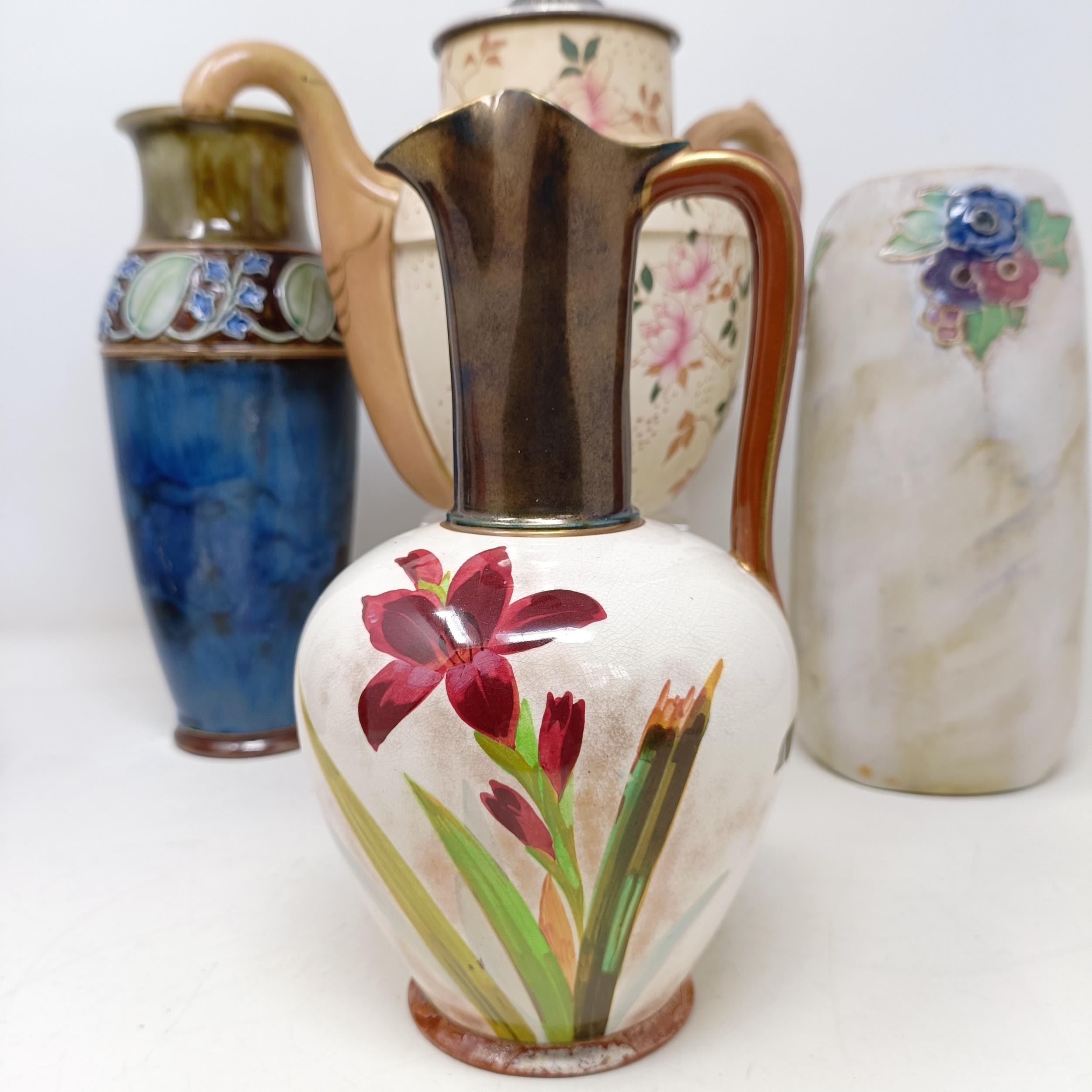 A Royal Doulton Flambé vase, 17 cm high, a Doulton Burslem teapot, two Doulton vases and two jugs ( - Image 10 of 33