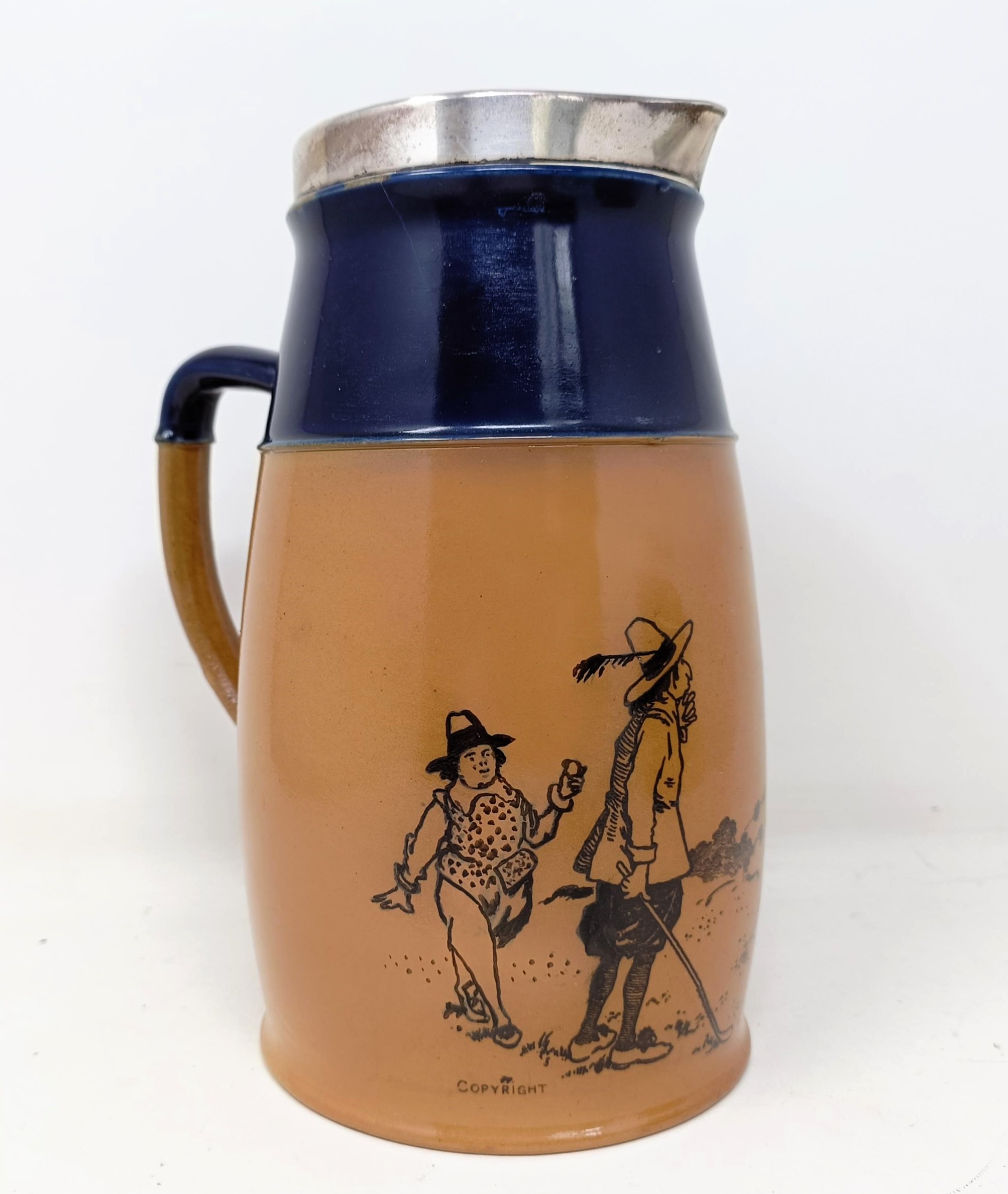 A Royal Doulton jug, decorated golfing scene, with motto, 'A ball is lost if it be not found