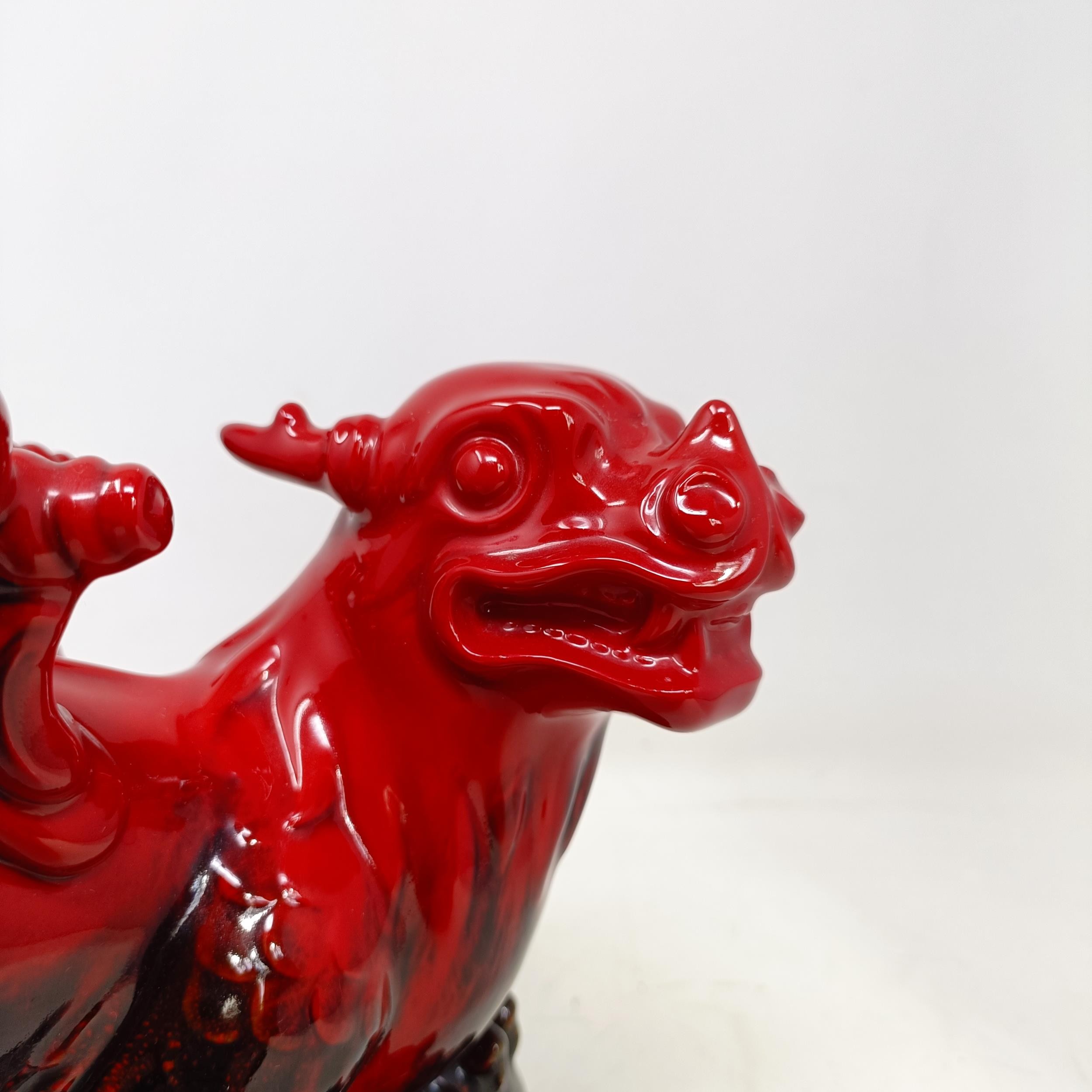 A Royal Doulton Flambé dragon, 30 cm wide looks and feels good - Image 2 of 9