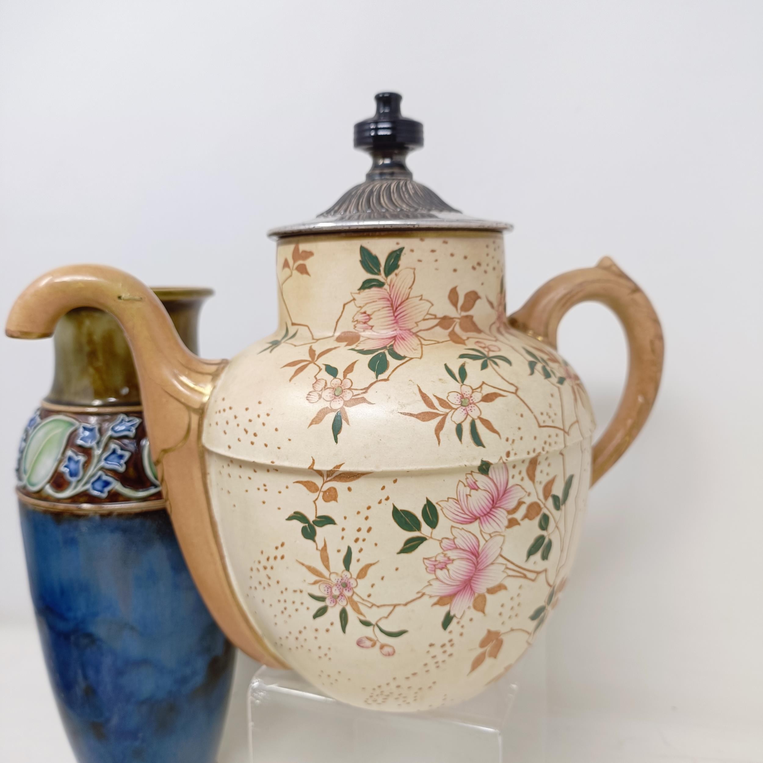 A Royal Doulton Flambé vase, 17 cm high, a Doulton Burslem teapot, two Doulton vases and two jugs ( - Image 20 of 33