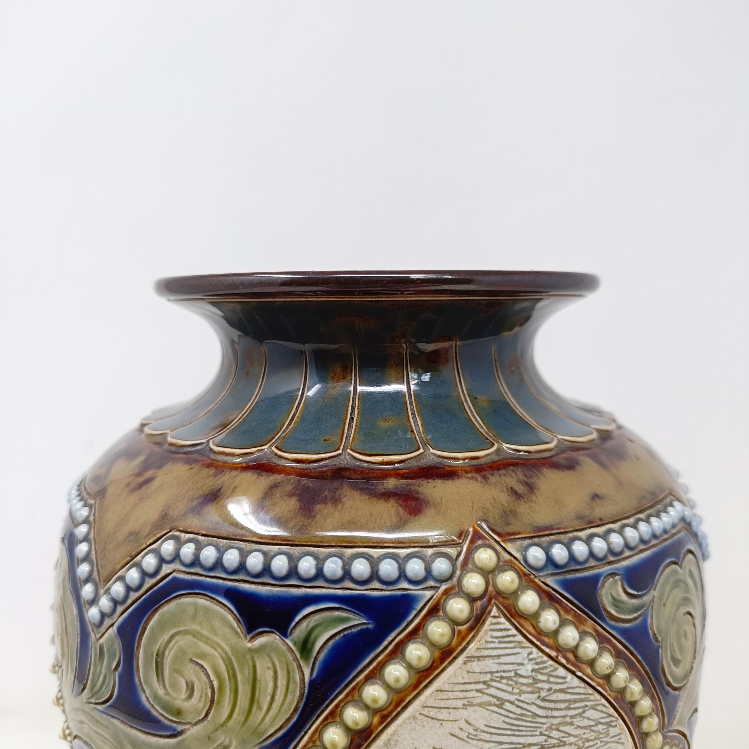 A Royal Doulton vase, by Hannah Barlow, decorated with cows, 27 cm high Chip to base, most of - Image 4 of 7
