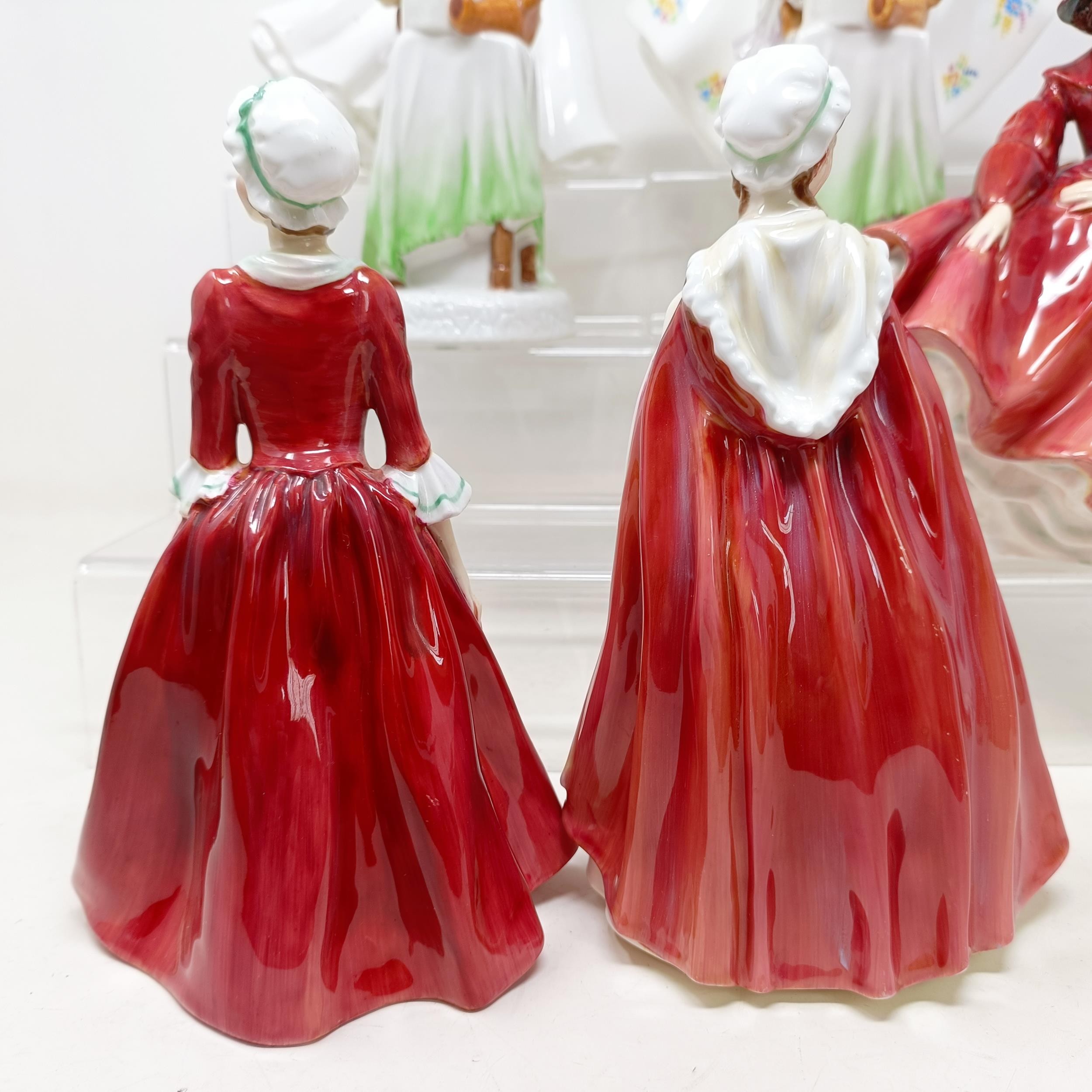 A Royal Doulton figure, Gwynneth Lilac Time HN2137, Faith HN3082, Winter Welcome HN3611, And One For - Image 14 of 30