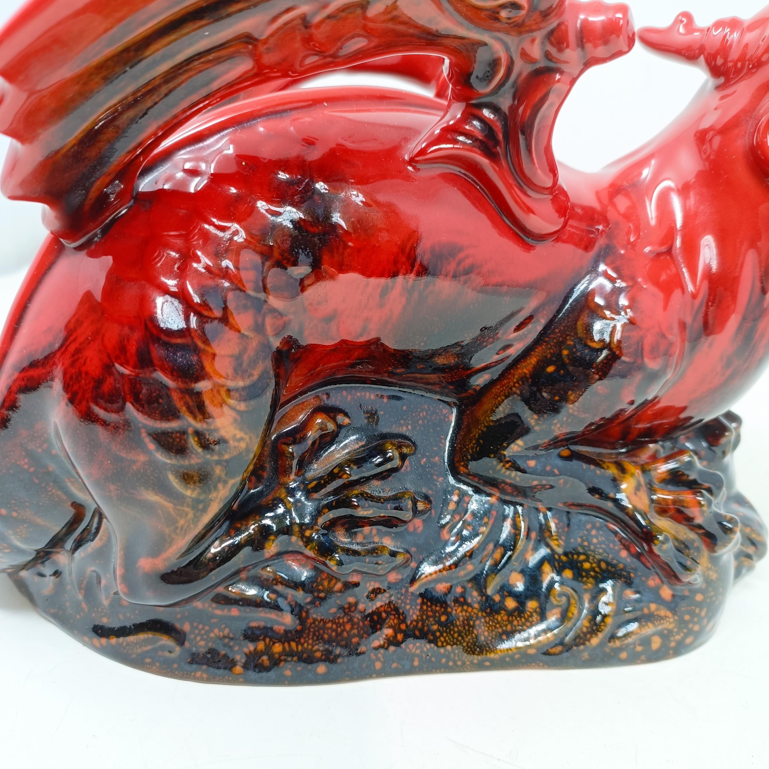 A Royal Doulton Flambé dragon, 30 cm wide looks and feels good - Image 3 of 9