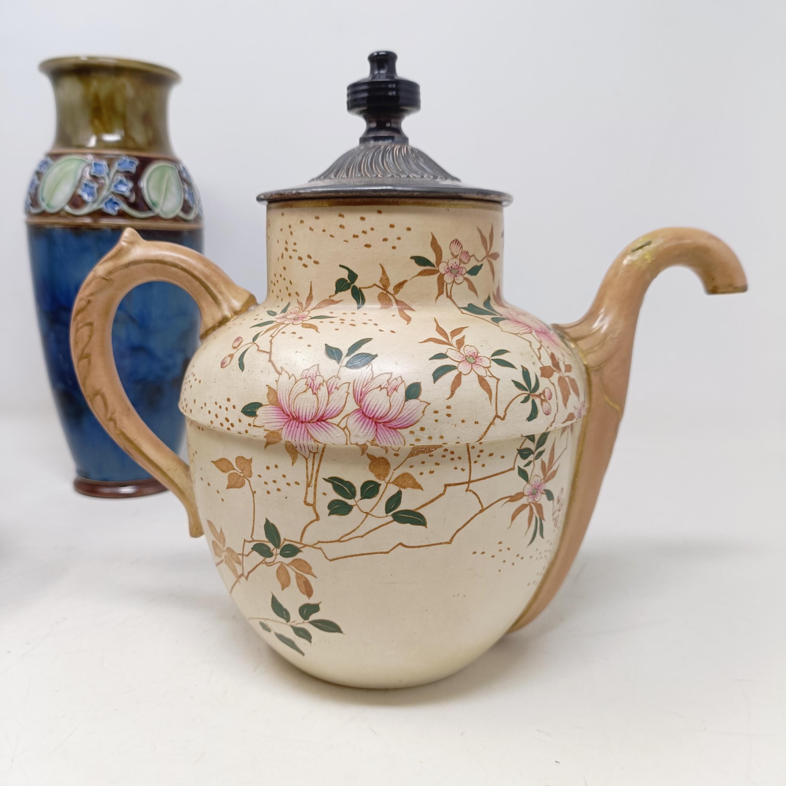 A Royal Doulton Flambé vase, 17 cm high, a Doulton Burslem teapot, two Doulton vases and two jugs ( - Image 26 of 33