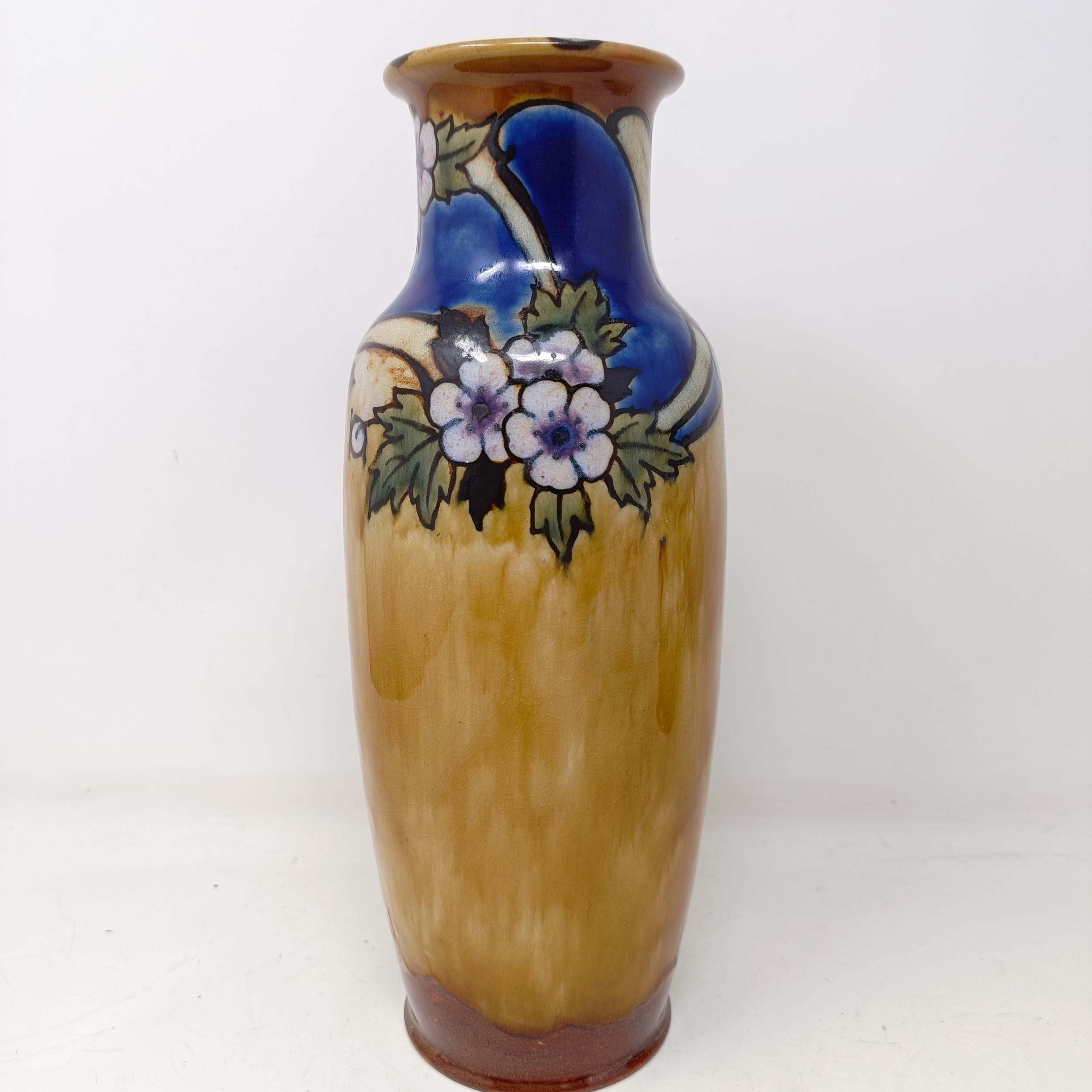 A Royal Doulton vase, by Bessie Newberry, decorated flowers, 30 cm high No chips, cracks or - Image 4 of 6