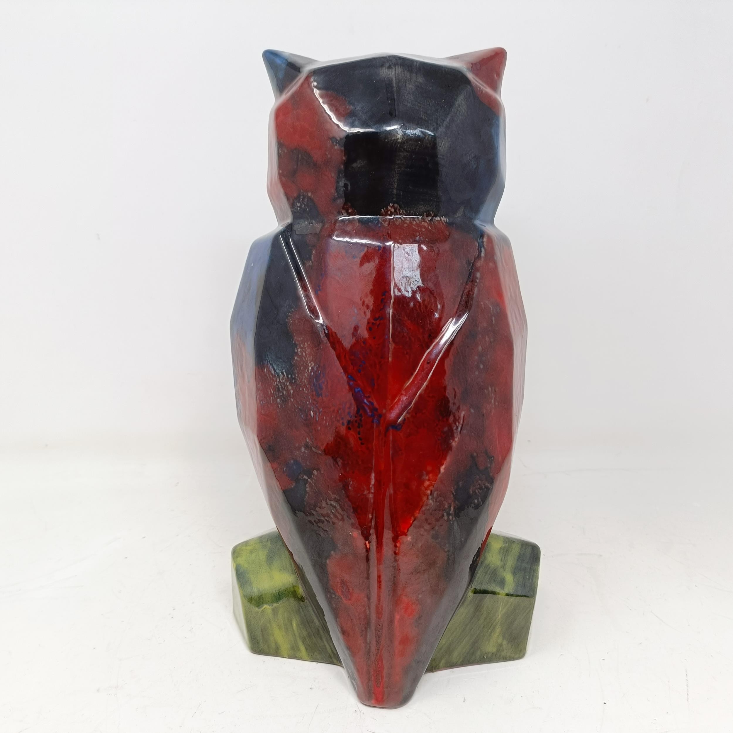 A Royal Doulton prototype Flambé owl, 26 cm high Various firing faults, possible restoration to base - Image 7 of 8