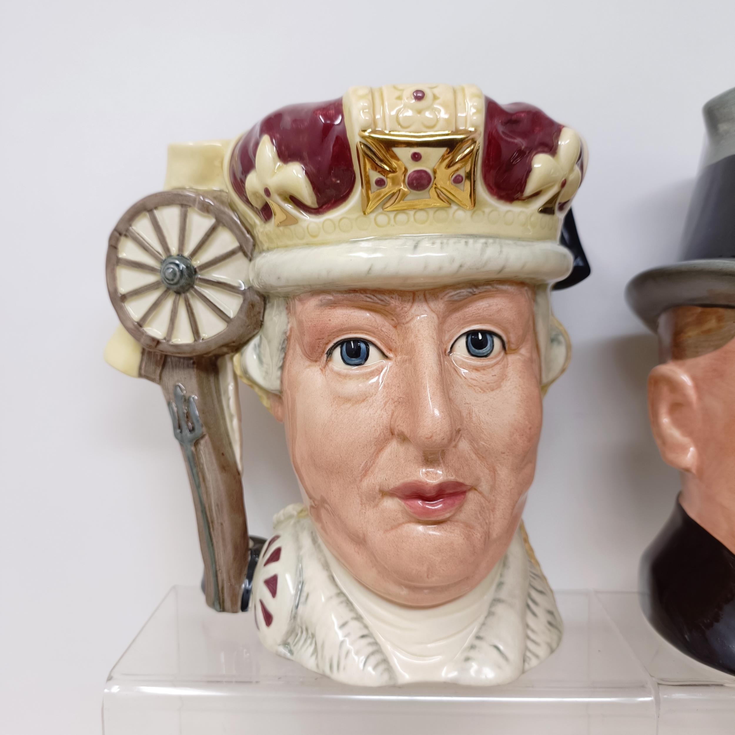 A Royal Doulton character jug, The Poacher D6429, Farmer John, George III D6749, W C Fields D6674, - Image 28 of 36