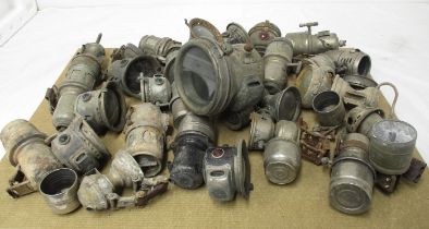 Assorted early motorcycle lamps All lots in this sale are sold as is and bidders must satisfy