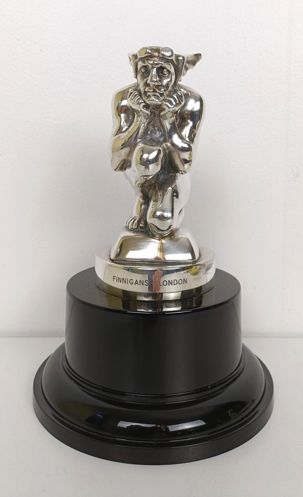 A Speed God 1920s mascot, as produced for Finnigans Motor Accessories of London, nickel-plated