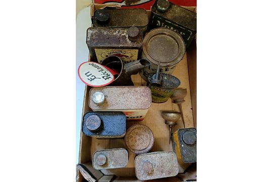 Assorted oil cans and other items (box) Provenance: From the estate of the late Nick Baldwin - Image 2 of 3