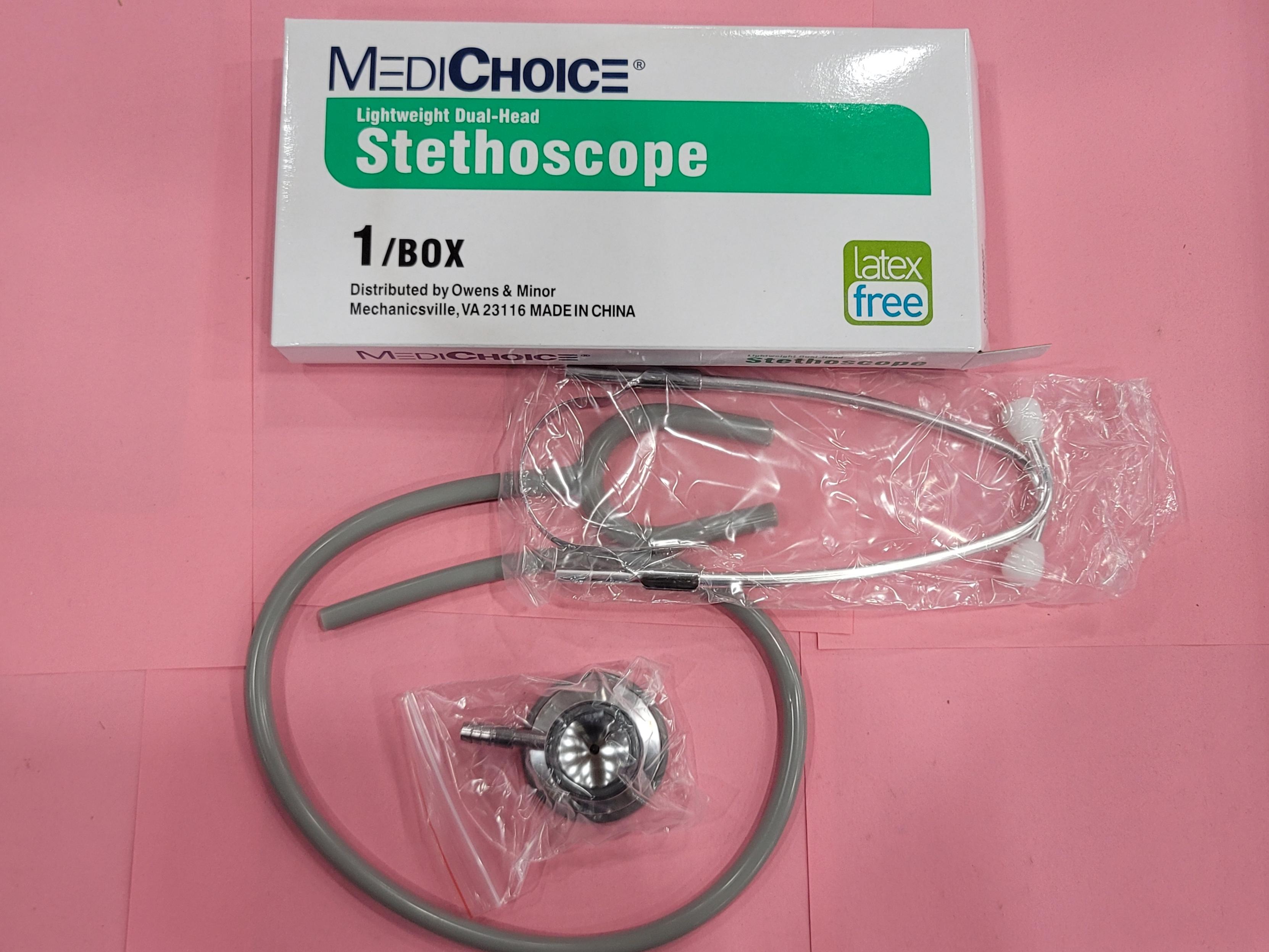 MEDICHOICE Stethoscope, 1 PALLET 78 Cases Stethoscope Dual Head Gray ...