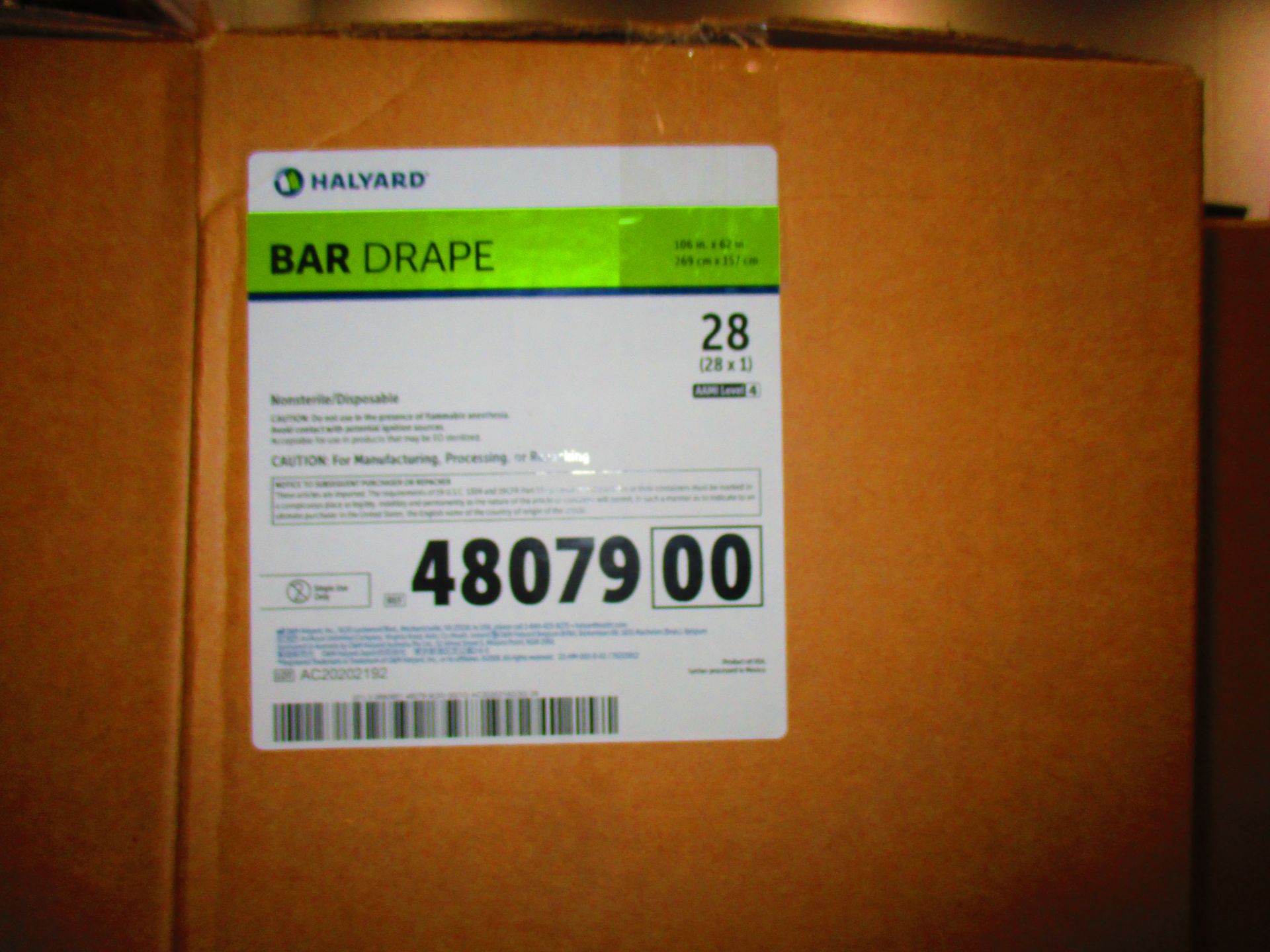 HALYARD BAR DRAPE, Ref# 4807900, 26 CASES ON 1 PALLET, 28 EA/CS - Image 3 of 3