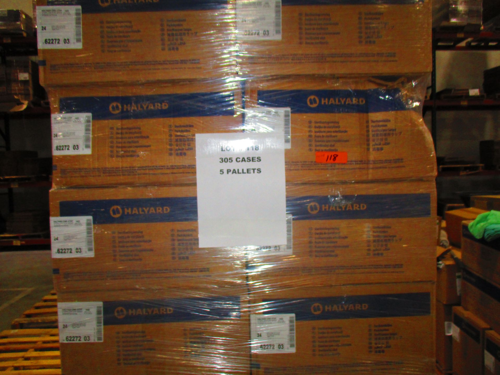 HALYARD One-Step Sterilization Wrap, 54 X 72, Ref# 6227203, 305 CASES ON 5 PALLETS, 24 EA/CS