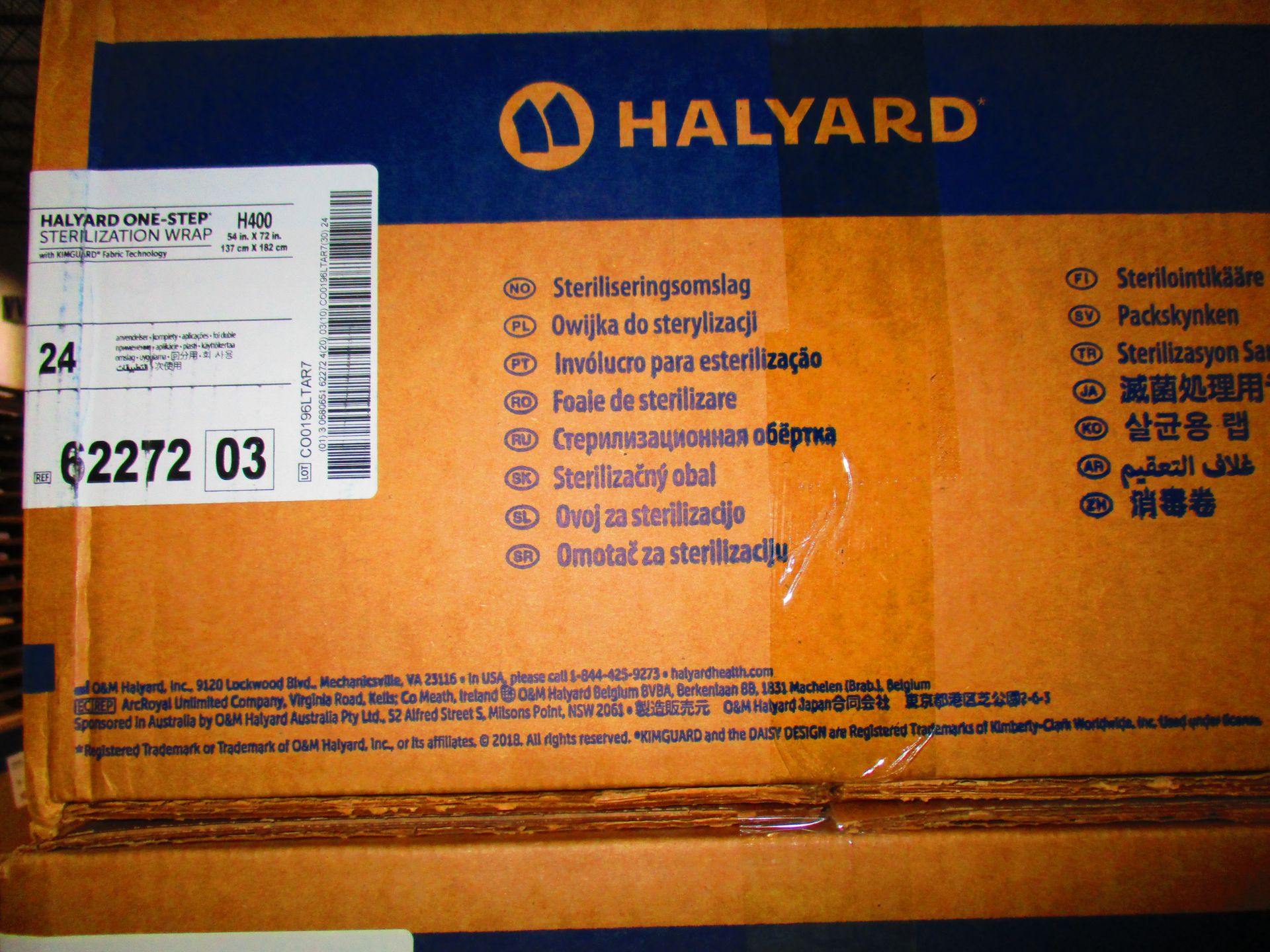 HALYARD One-Step Sterilization Wrap, 54 X 72, Ref# 6227203, 305 CASES ON 5 PALLETS, 24 EA/CS - Image 2 of 3
