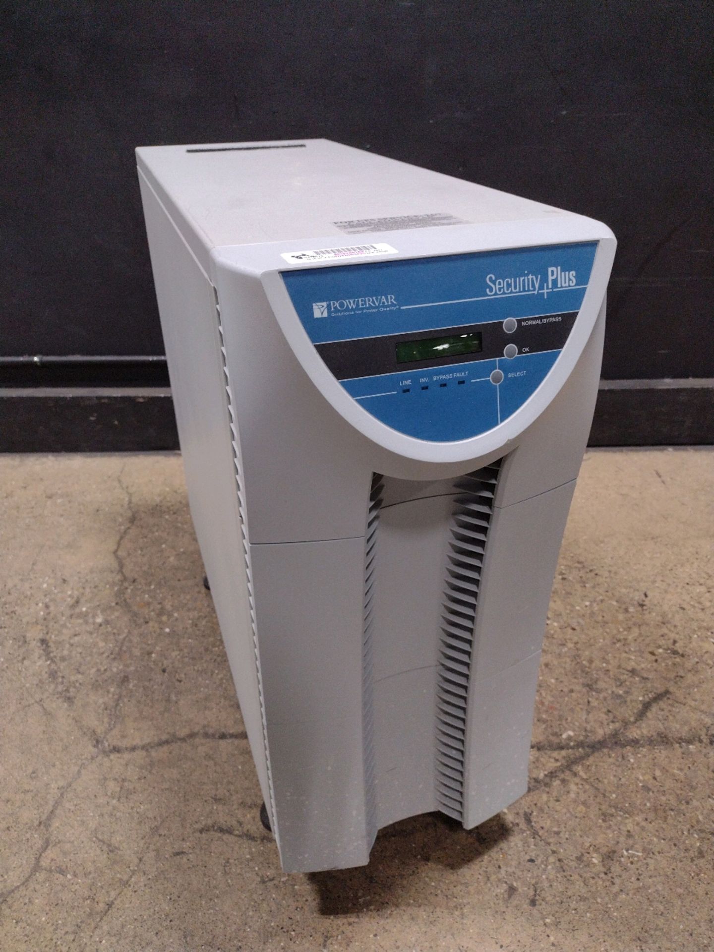 POWERVAR SECURITY PLUS UPS (LOCATED AT 3325 MOUNT PROSPECT ROAD, FRANKLIN PARK, IL, 60131)