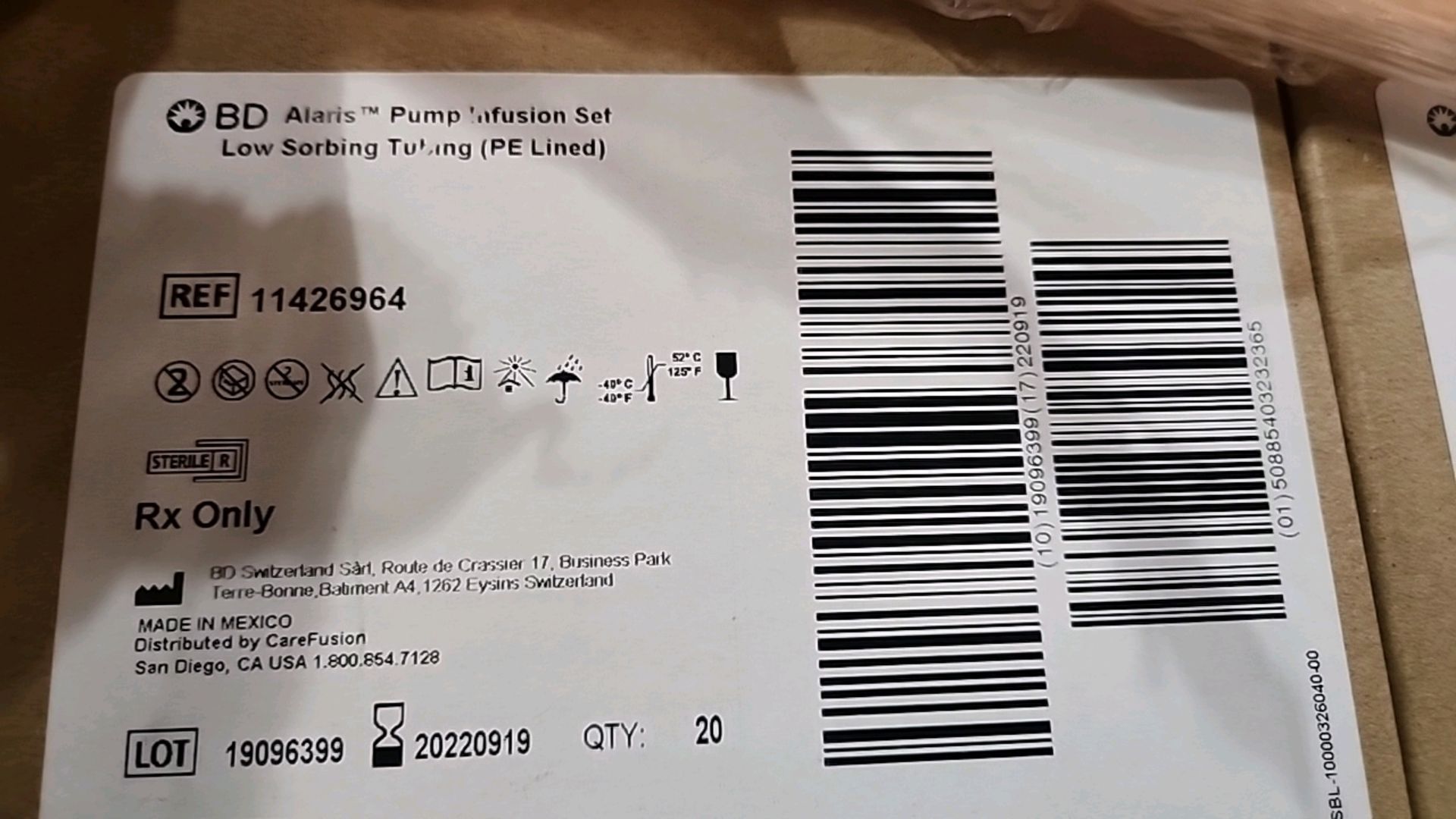 BD REF 11426964 ALARIS PUMP INFUSION SET LOW SORBING TUBING (PE LINED) (NOT IN DATE) LOCATION: 100 - Image 3 of 3