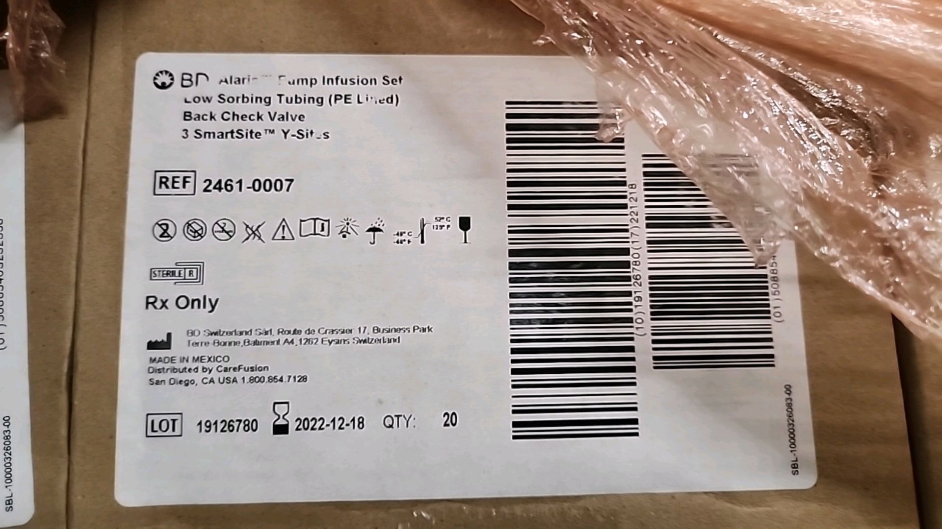 BD REF 2461-0007 ALARIS PUMP INFUSION SET LOW SORBING TUBING (PE LINED) (NOT IN DATE) LOCATION: - Image 4 of 4