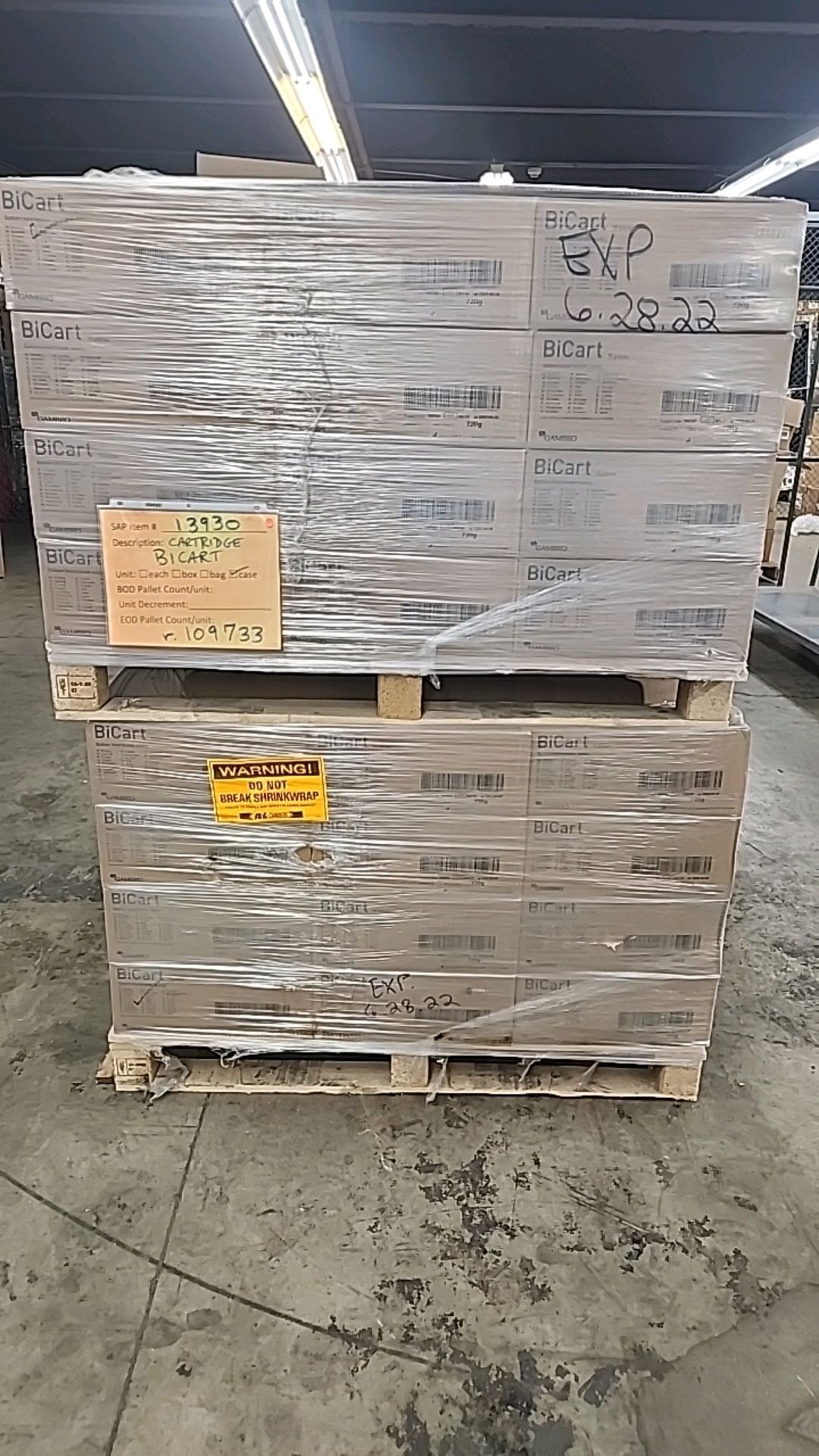 GAMBRO REF 109733 BICART CARTRIDGE (NOT IN DATE) , QTY(2) PALLET LOCATION: 100 GOLDEN DR. CODE: 257