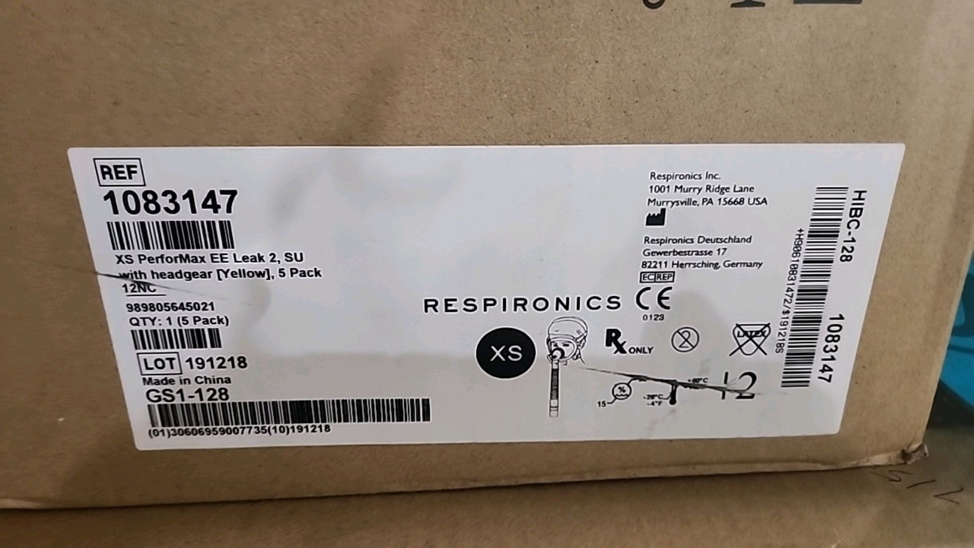 MIXED PALLET TO INCLUDE: PHILIPS REF 1083147 RESPIRONICS XS PERFORMAX EE LEAK 2, SU W/ HEADGEAR ( - Image 2 of 6