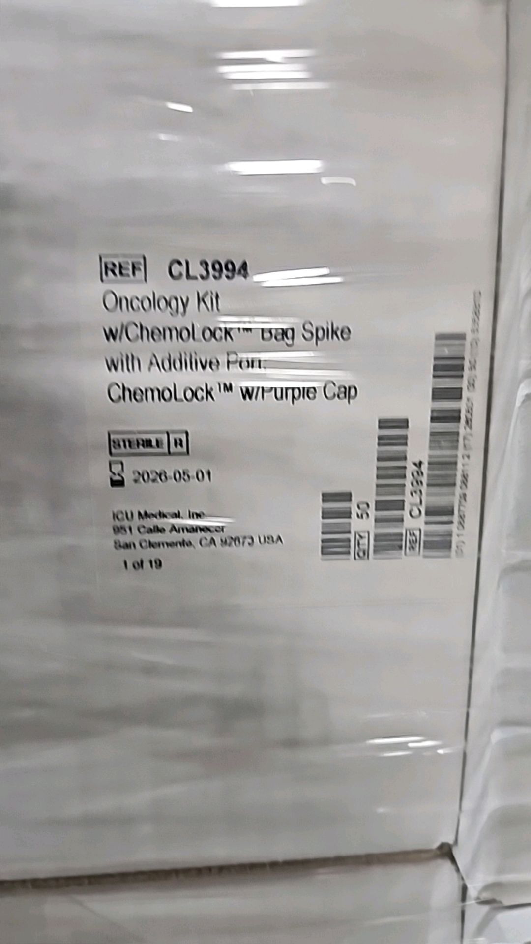 MIXED PALLETT TO INCLUDE: MEDICAL INC. REF 47537354 ONCOLOGY KIT W/ CHEMOLOCK BAG SPIKE (EXP. 2026- - Image 3 of 5