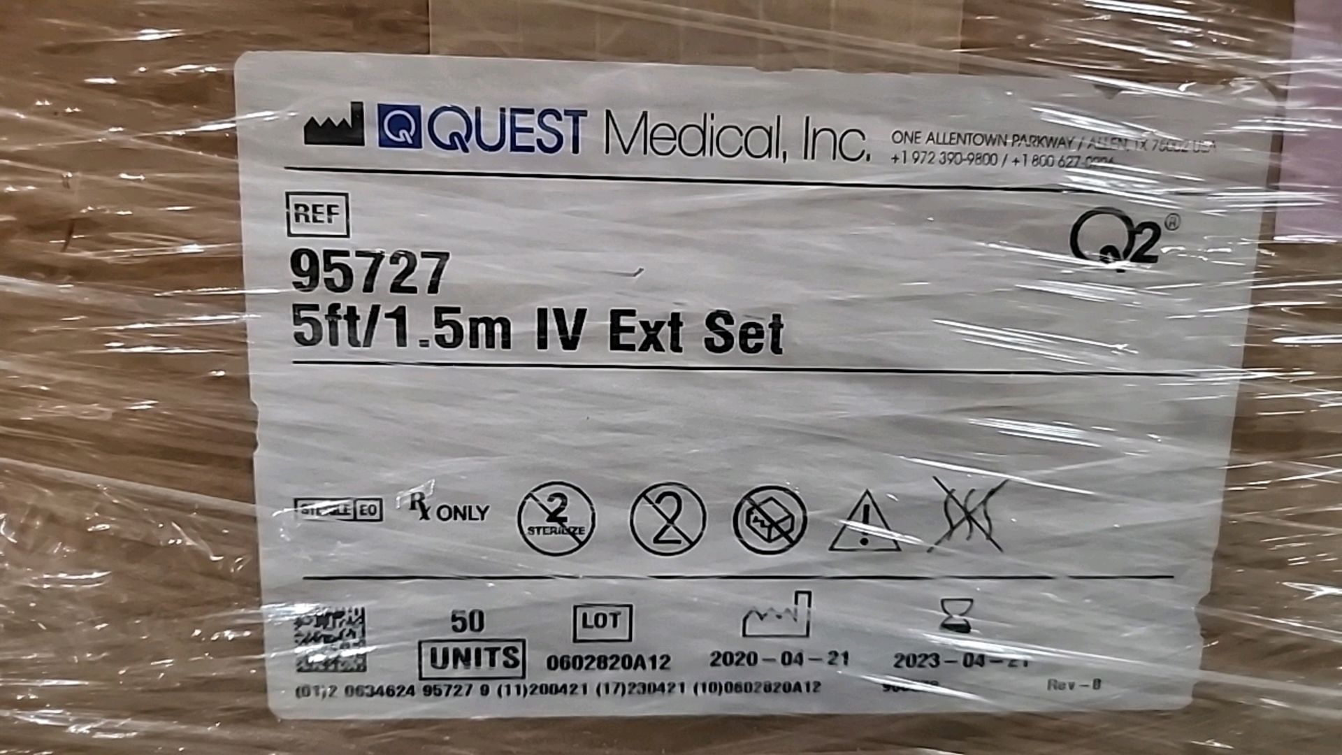 QUEST MEDICAL, INC. REF 95727 IV EXT SET, 5FT/1.5M (NOT IN DATE) LOCATION: 100 GOLDEN DR. CODE: 76 - Image 4 of 4