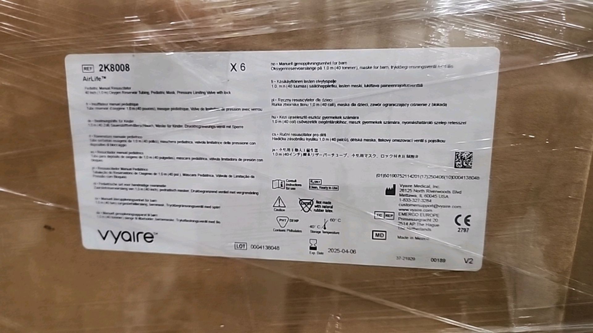 VYAIRE REF 2K8008 RESUSCITATOR PED W/ MASK (2025-04-06, QTY(2) PALLET LOCATION: 100 GOLDEN DR. CODE: - Image 2 of 3