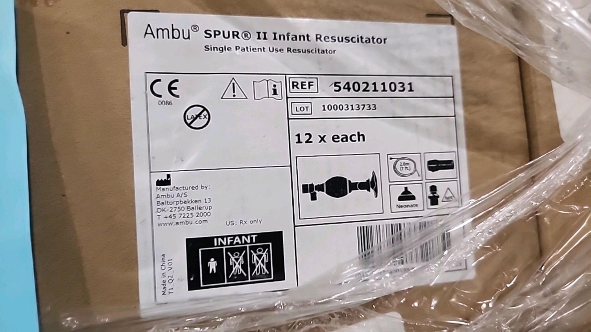 AMBU REF 540211031 SPUR II INFANT RESUSCITATOR SINGLE PATIENT USE RESUSCITATOR LOCATION: 100 - Image 4 of 4