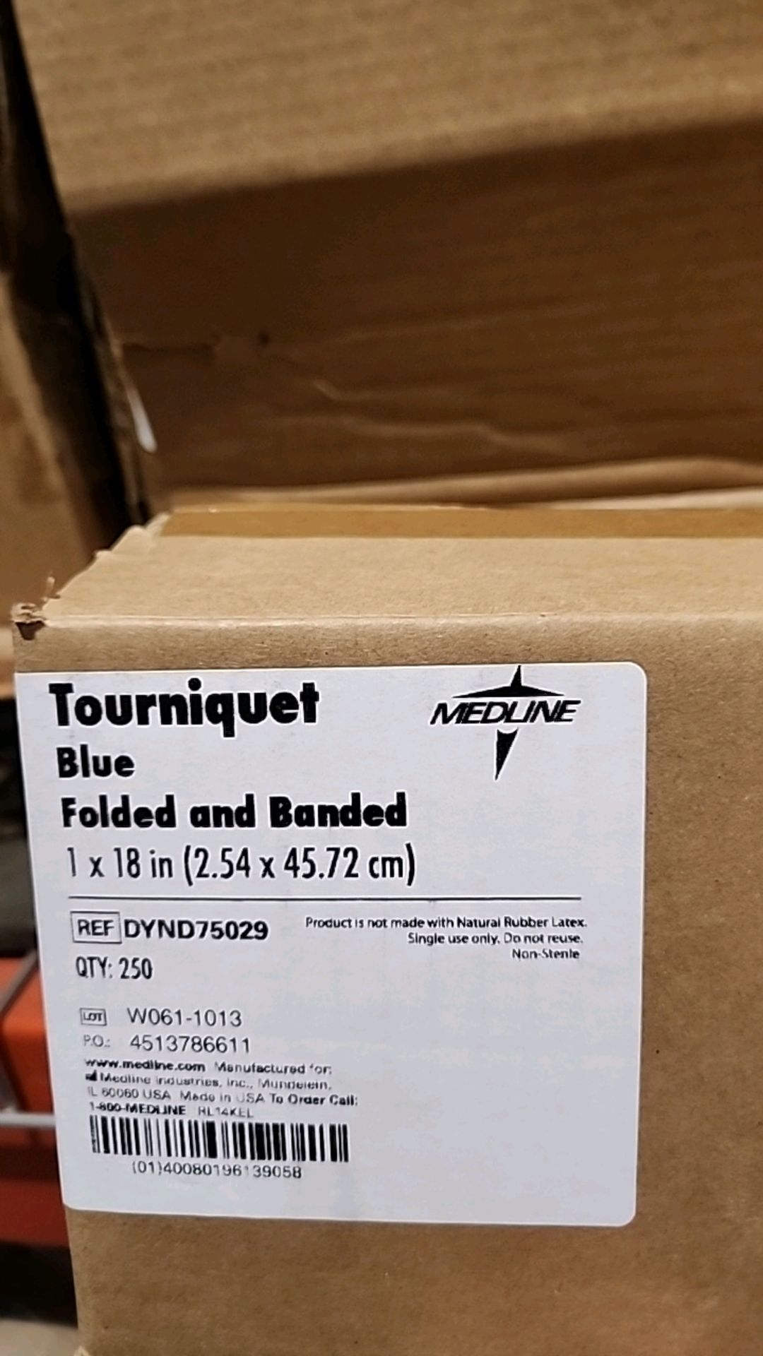 MEDLINE REF DYND75029 TOURNIQUET, BLUE FOLDED AND BONDED, 1X18IN LOCATION: 100 GOLDEN DR. CODE: 44 - Image 4 of 4