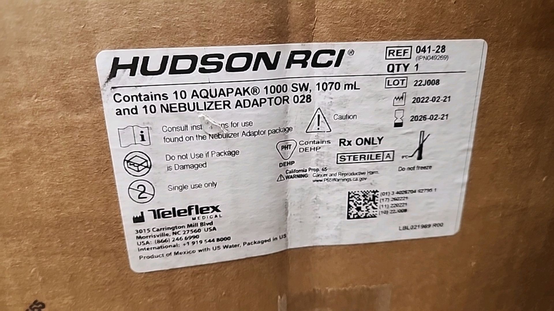 MIXED PALLET TO INCLUDE: HUDSON RCI REF 041-28 NEBULIZER ADAPTOR 028 (EXP. 2026-08-12), AVANOS REF - Image 5 of 7