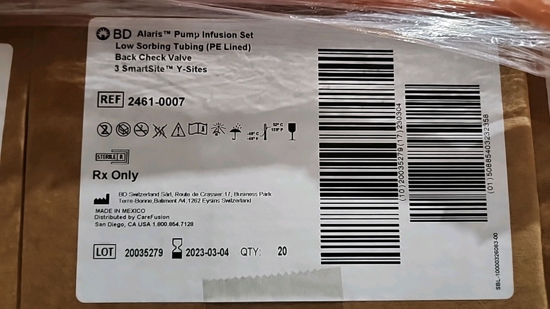 BD REF 2461-0007 ALARIS PUMP INFUSION SET LOW SORBING TUBING (PE LINED) (NOT IN DATE) LOCATION: - Image 4 of 4