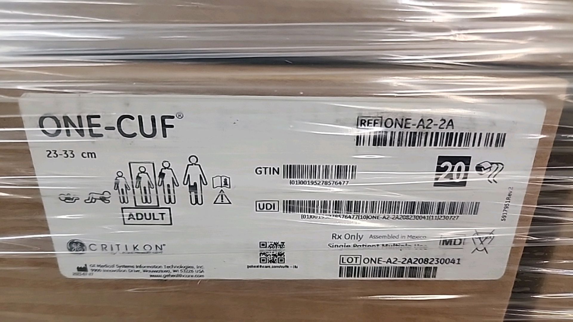 GE MIXED PALLET TO INCLUDE: GE REF ONE-A2-2A CRITIKON ONE-CUF ADULT , REF SFT-A1-2A CRITIKON SOFT- - Image 4 of 4