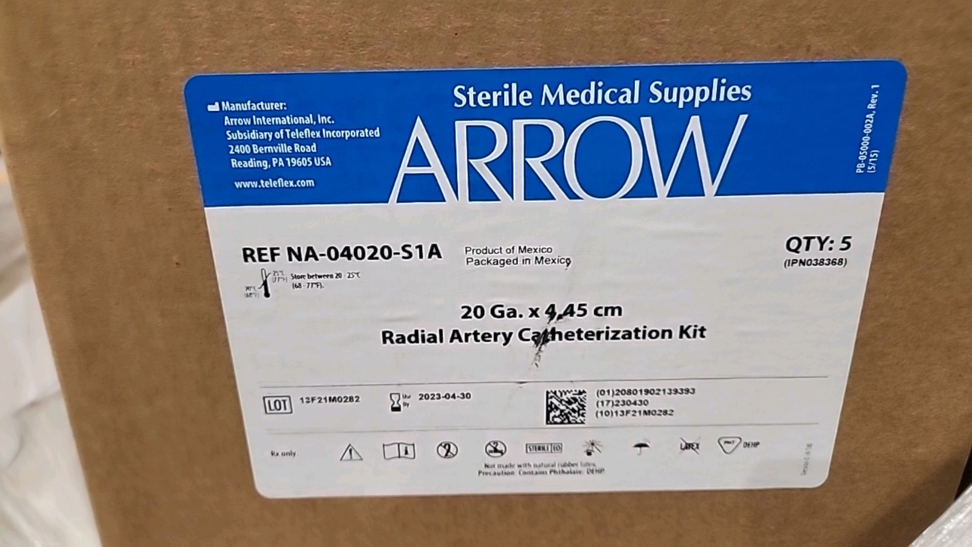 ARROW REF NA-04020-S1A RADIAL ARTERY CATHERIZATION KIT (NOT IN DATE) LOCATION: 100 GOLDEN DR. - Image 3 of 3