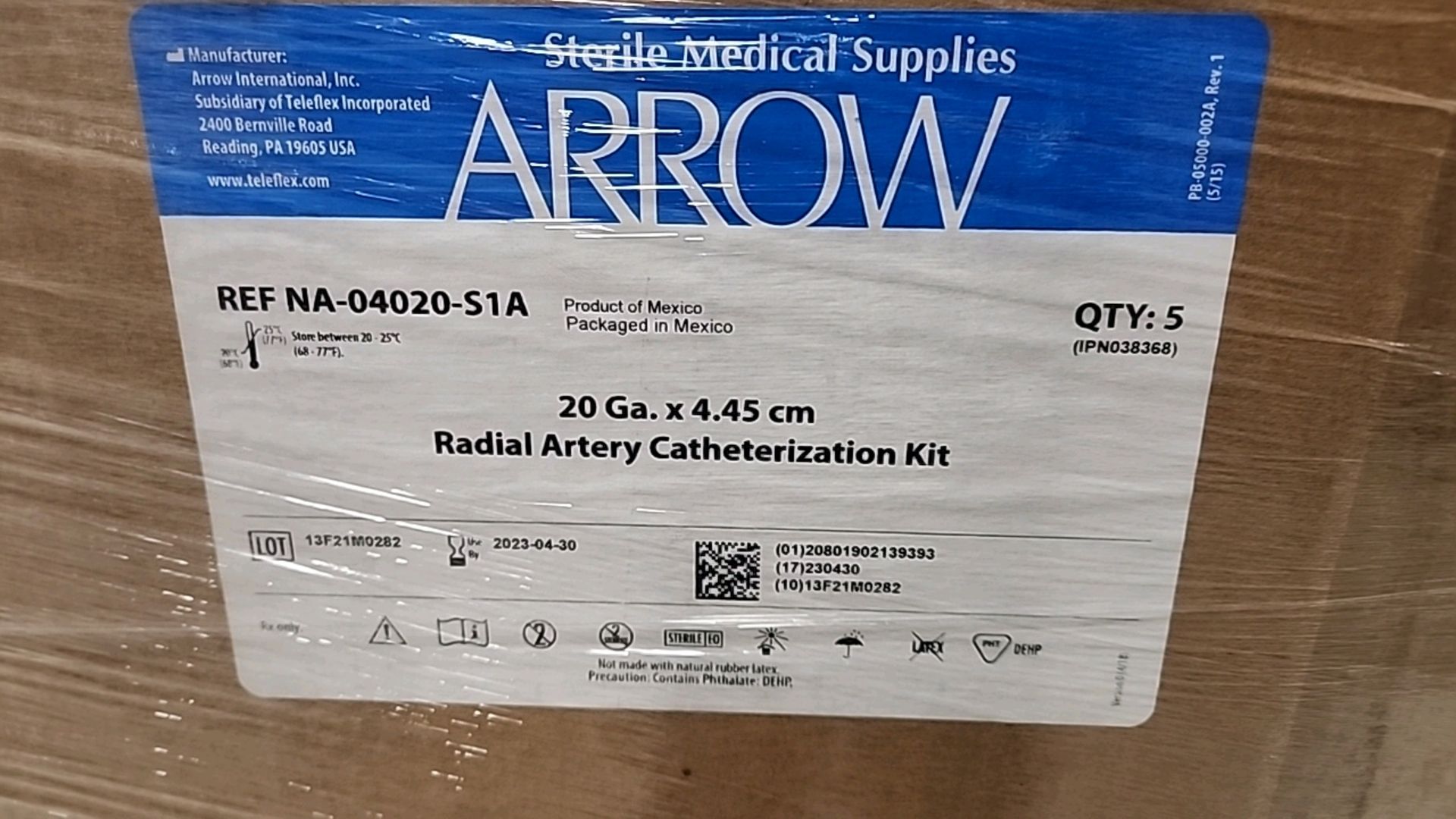 ARROW REF NA-04020-S1A RADIAL ARTERY CATHERIZATION KIT (NOT IN DATE) LOCATION: 100 GOLDEN DR. - Image 2 of 2