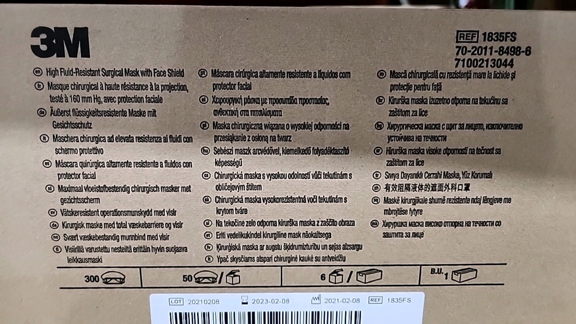 3M REF 1835FS MASK FLUID RESISTANT (NOT IN DATE) LOCATION: 100 GOLDEN DR. CODE: 38 - Bild 4 aus 5