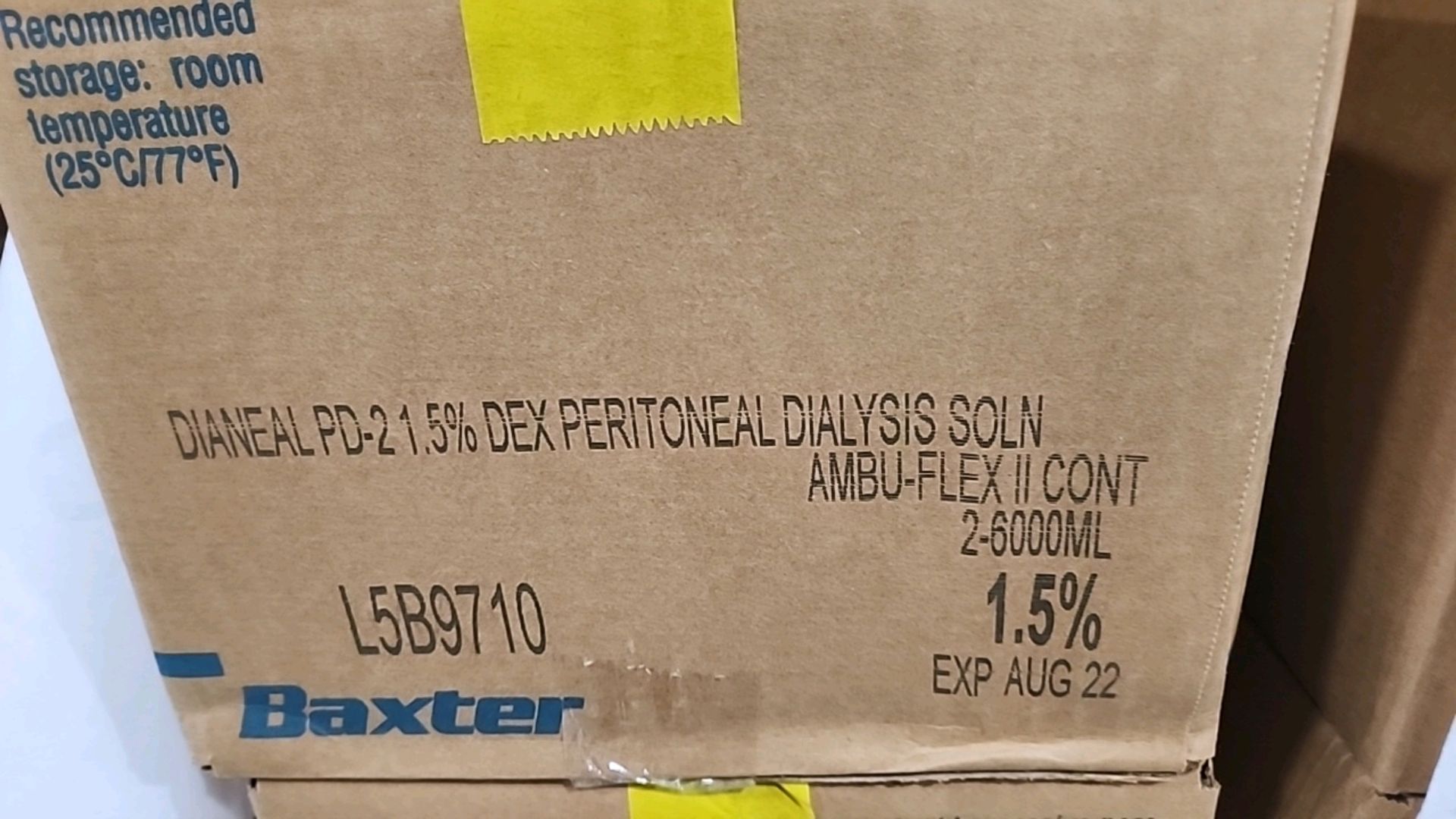 BAXTER REF L5B9770 DIANEAL LOW CALCIUM 1.5% DEX PERITONEAL DIALYSIS SOLUTION (NOT IN DATE) LOCATION: - Image 3 of 3