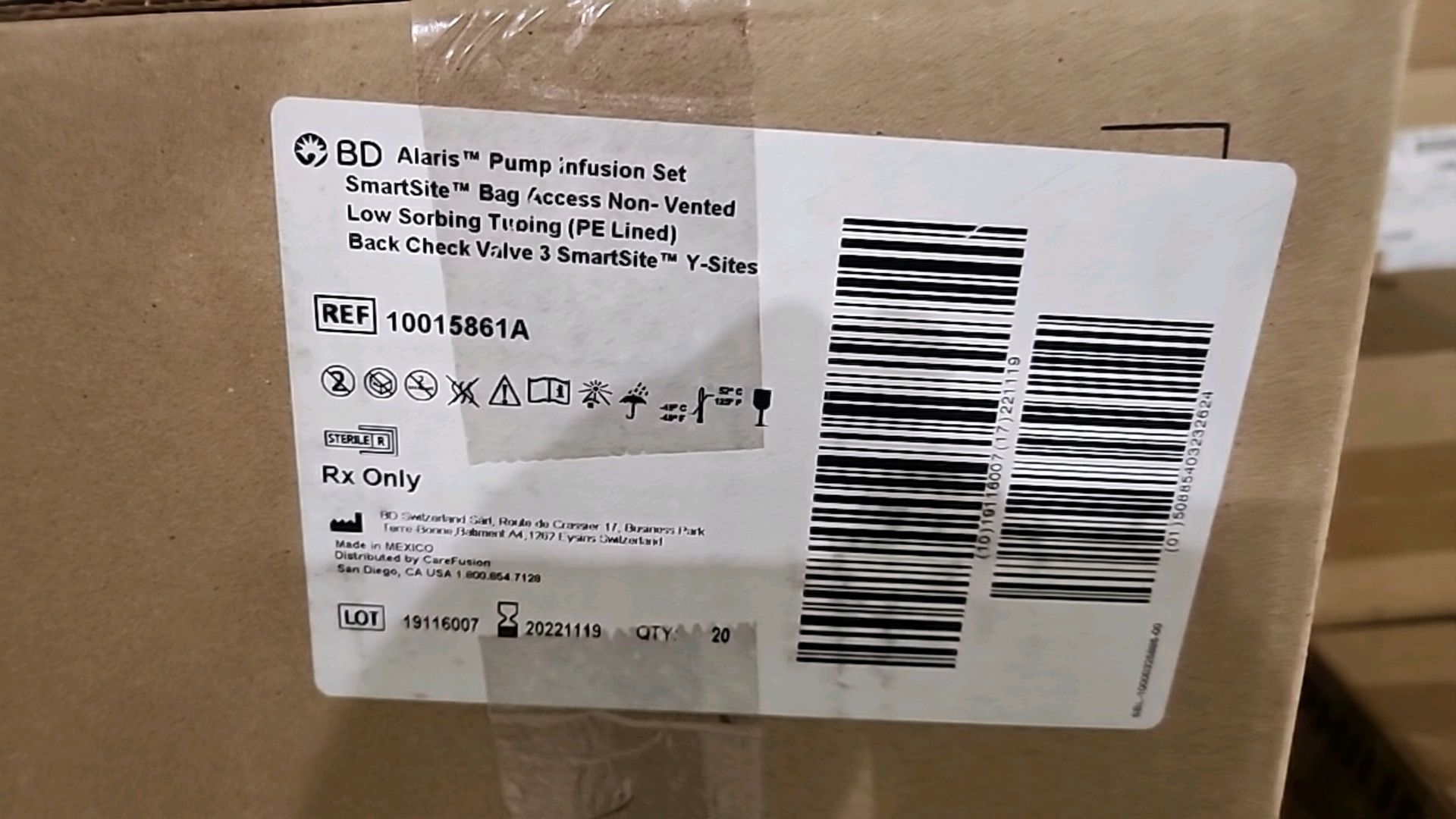 BD REF 10015861A ALARIS PUMP INFUSION SET SMARTSITE BAG ACCESS NON-VENTED LOW SORBING TUBING (PE - Image 3 of 3