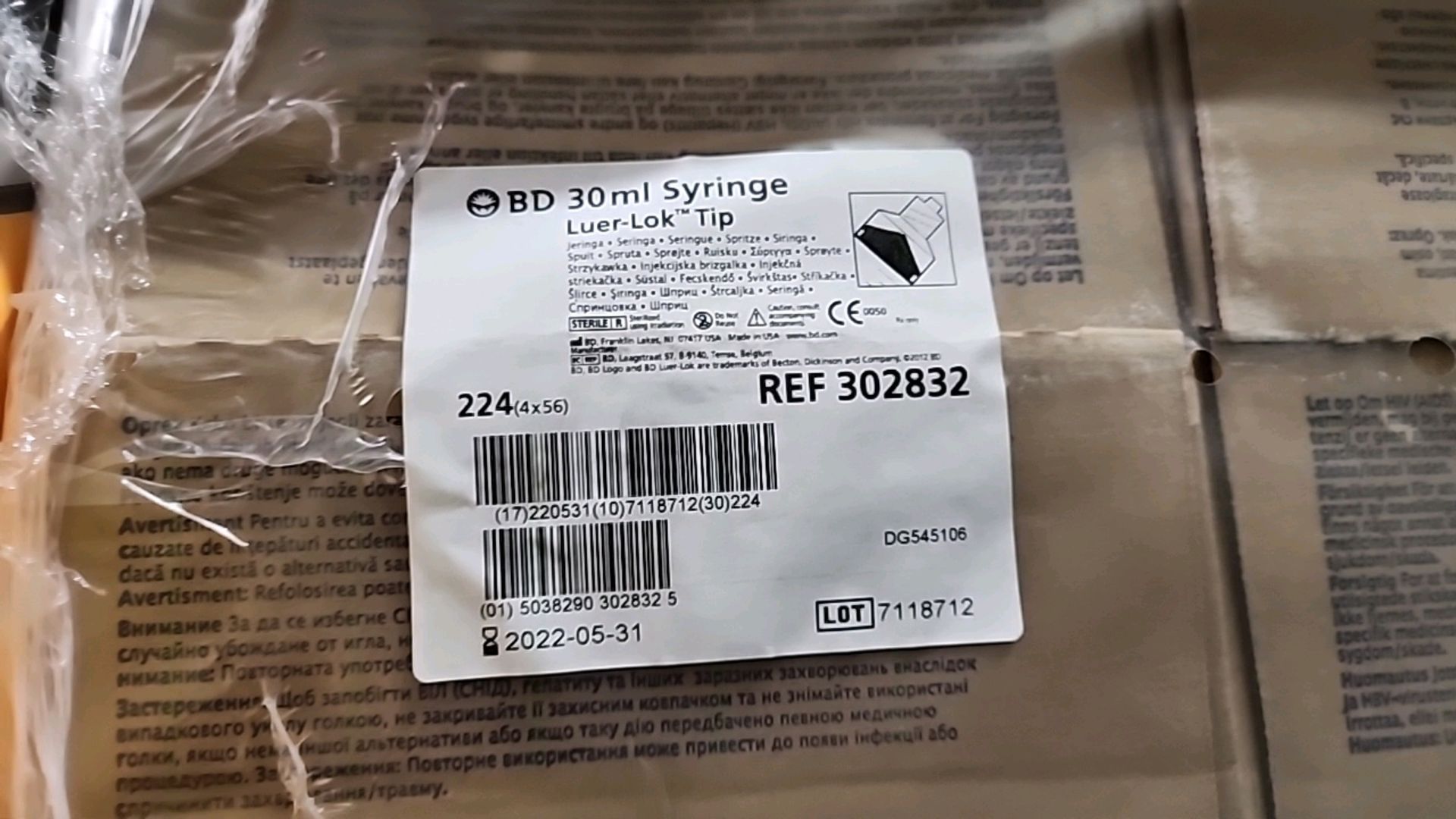 BD REF 302832 SYRINGE, LUER- LOCK 30ML (NOT IN DATE) LOCATION: 100 GOLDEN DR. CODE: 25 - Image 3 of 3