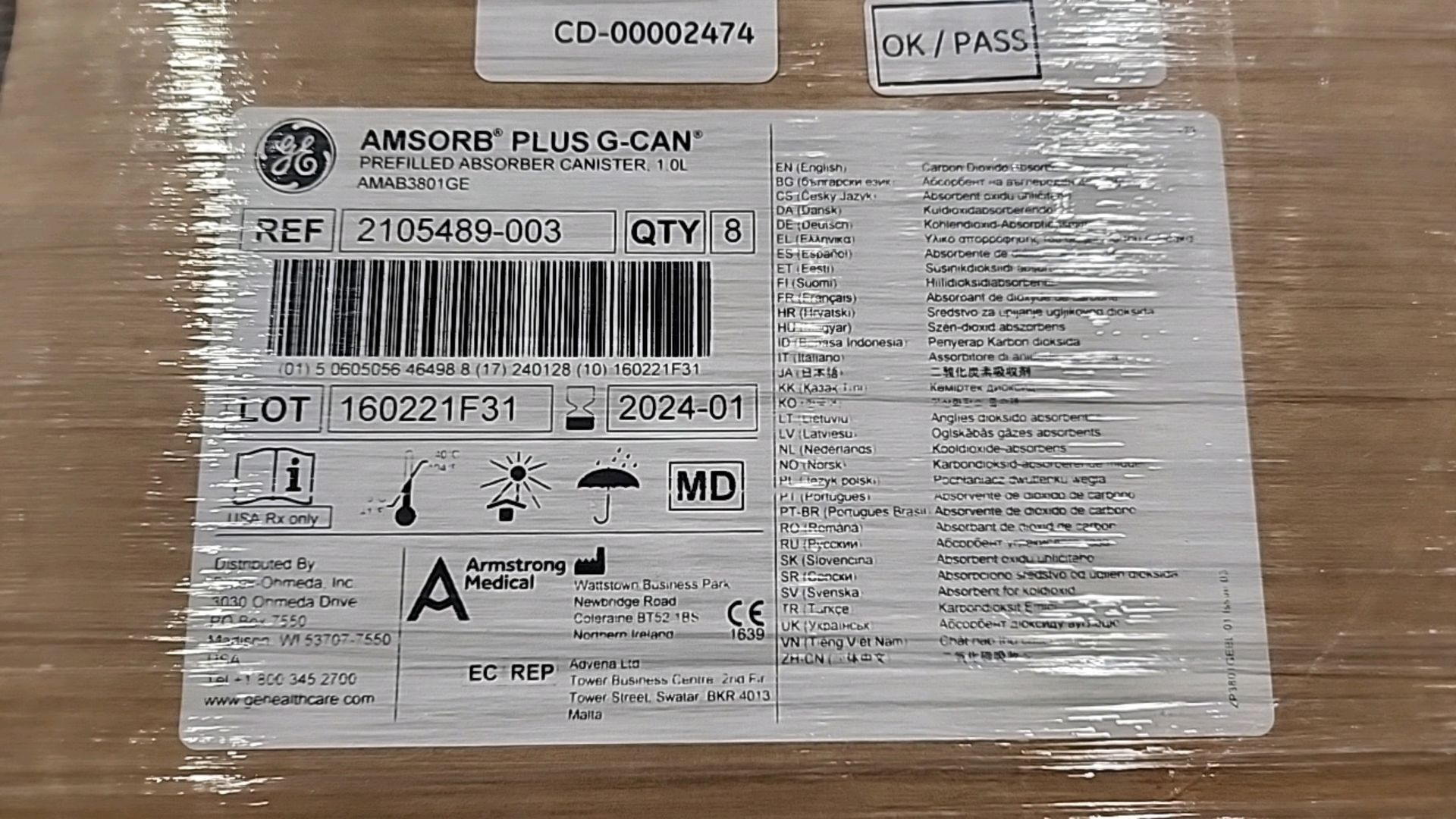 ARMSTRONG MEDICAL REF 2105489-003 ABSORB PLUS G-CAN (NOT IN DATE) LOCATION: 100 GOLDEN DR. CODE: - Image 4 of 4