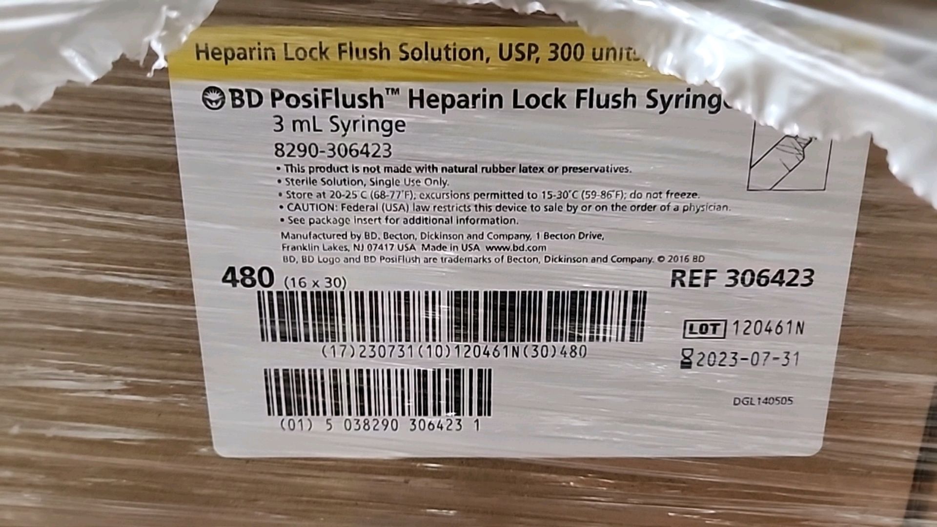 MIXED PALLET TO INCLUDE: COVIDIEN REF 1186000444 MONOJECT 60ML SYRINGE, BD REF 306423 POSIFLUSH - Image 5 of 5