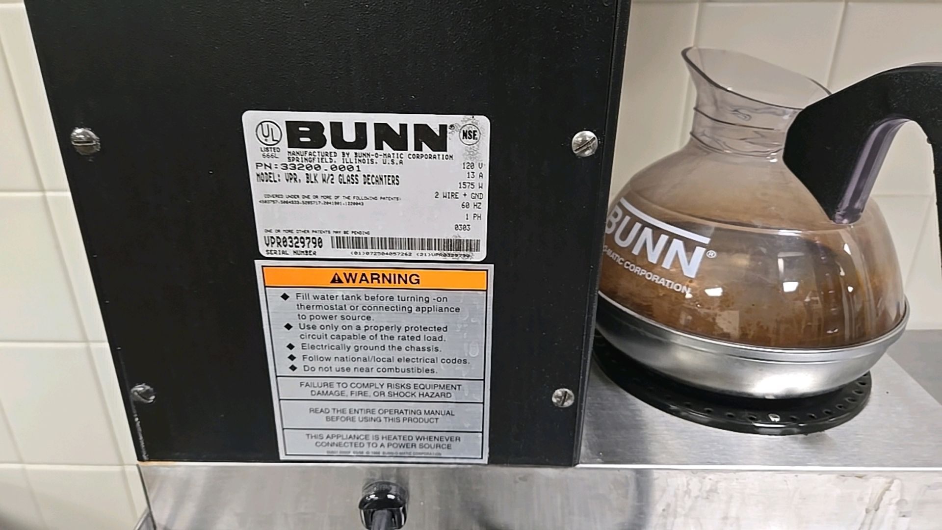 BUNN COFFEE MAKER - Image 3 of 3