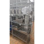 RACK OF ASSORTED SIZE SUPER PANS
