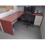 OFFICE TO INCLUDE: QTY. (2) DESKS WITH OVERHEAD STORAGE, CHAIRS, QTY. (4) FILE CABINETS, BULLETIN