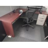 OFFICE TO INCLUDE: QTY. (2) DESKS WITH OVERHEAD STORAGE, CUBICLE PARTITIONS, QTY. (6) CABINETS (IT