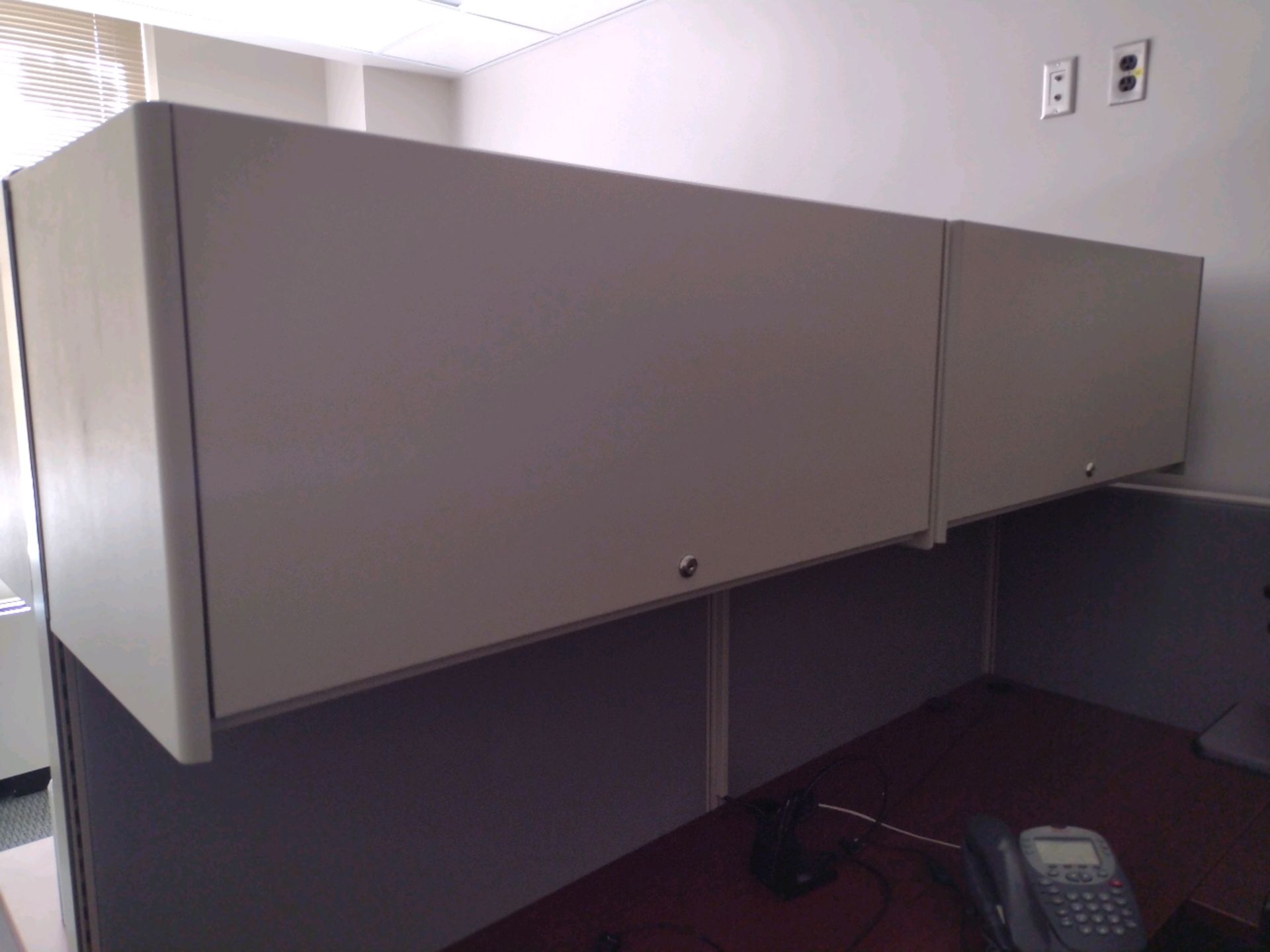 OFFICE TO INCLUDE: QTY. (2) DESKS WITH OVERHEAD STORAGE, CUBICLE PARTITIONS, QTY. (6) CABINETS (IT - Image 7 of 8