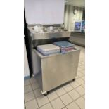 SECO STAINLESS STEEL FOOD TRAY AND UTENSIL CART