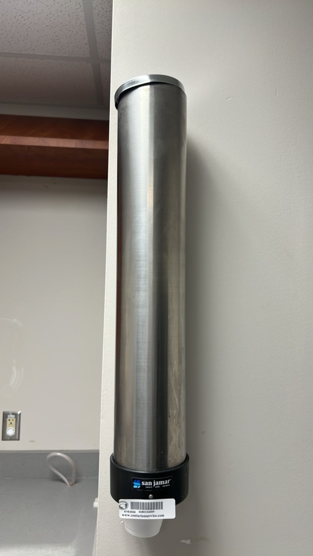 SAN JAMAR STAINLESS STEELWALL MOUNT CUP DISPENSER SYSTEM