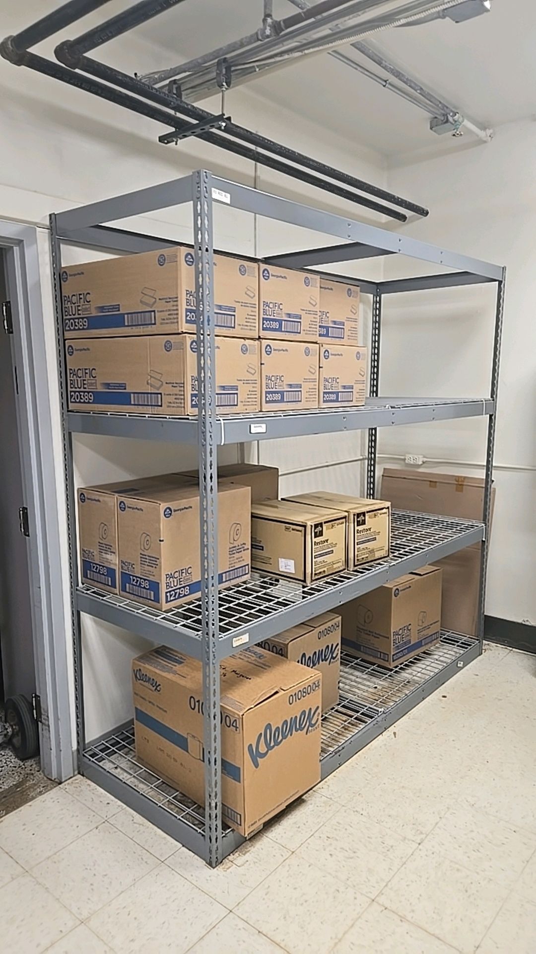 METAL FRAME WIRE SHELVING RACK SYSTEM, QTY. (4) CONTENT NOT INCLUDED) - Image 3 of 4