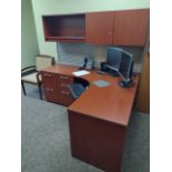 OFFICE TO INCLUDE: 2- DESKS, BOOKCASE, 3 CHAIRS, DANBY MINI-FRIDGE AND 2-MONITORS (PRINTER NOT
