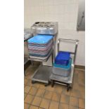 STIANLESS STEEL SILVERWARE/SERVING TRAY CART WITH CART